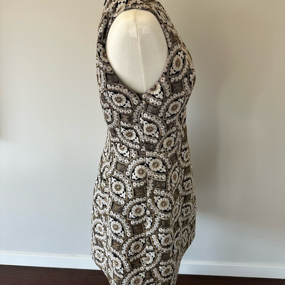 Alice + Olivia Patty Embroidered A-Line Dress in Black, Cream, Gold - Picture 4 of 5